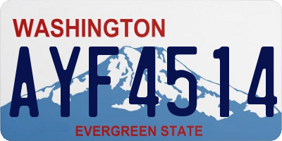 WA license plate AYF4514