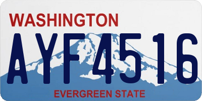 WA license plate AYF4516