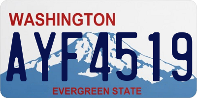 WA license plate AYF4519