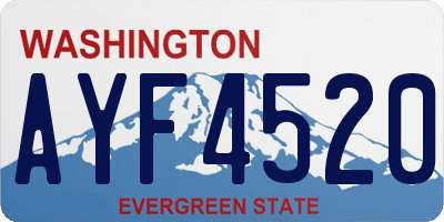 WA license plate AYF4520