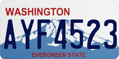 WA license plate AYF4523
