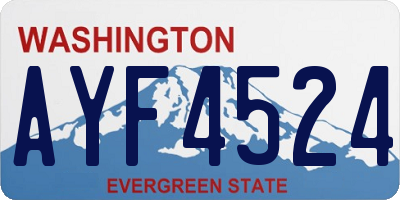 WA license plate AYF4524