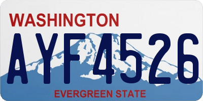 WA license plate AYF4526