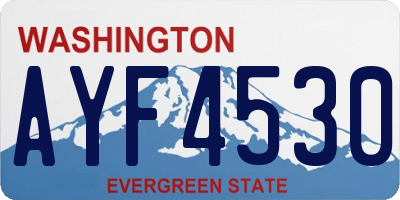 WA license plate AYF4530
