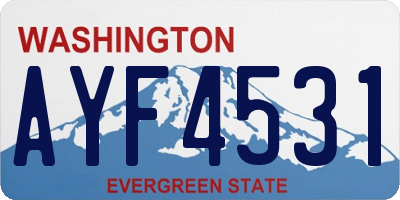 WA license plate AYF4531