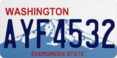 WA license plate AYF4532