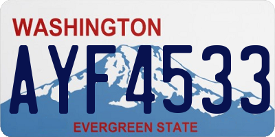 WA license plate AYF4533