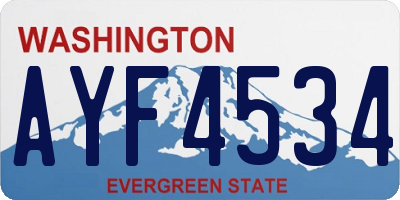 WA license plate AYF4534