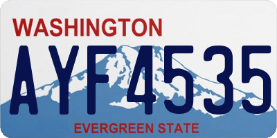 WA license plate AYF4535