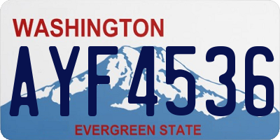 WA license plate AYF4536