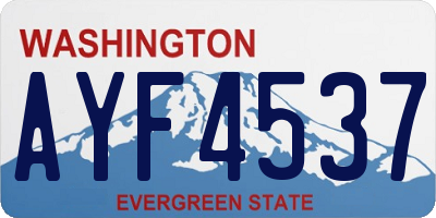 WA license plate AYF4537