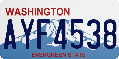 WA license plate AYF4538