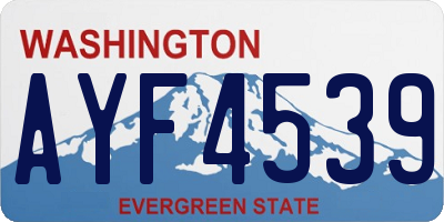 WA license plate AYF4539