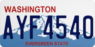 WA license plate AYF4540