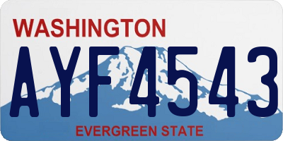 WA license plate AYF4543