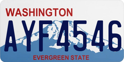 WA license plate AYF4546