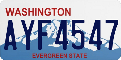 WA license plate AYF4547