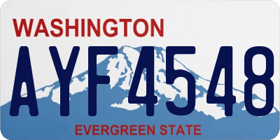 WA license plate AYF4548