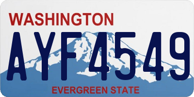 WA license plate AYF4549