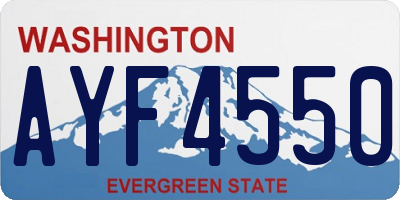 WA license plate AYF4550