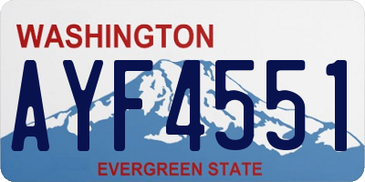 WA license plate AYF4551