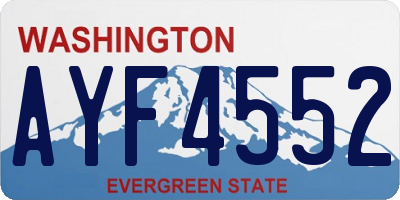 WA license plate AYF4552