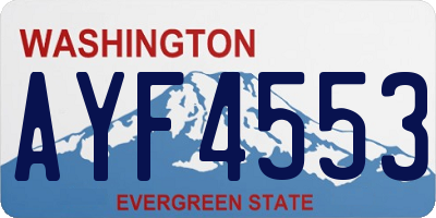 WA license plate AYF4553