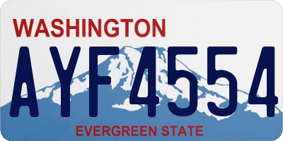 WA license plate AYF4554