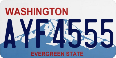 WA license plate AYF4555