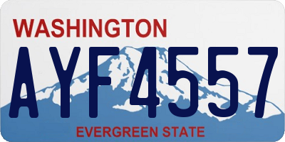 WA license plate AYF4557