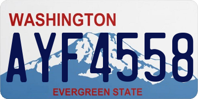 WA license plate AYF4558