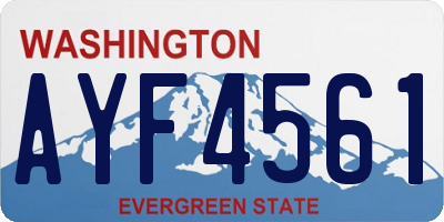 WA license plate AYF4561