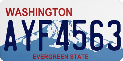 WA license plate AYF4563