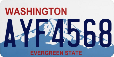 WA license plate AYF4568