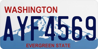 WA license plate AYF4569