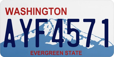 WA license plate AYF4571