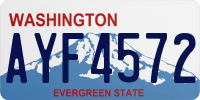 WA license plate AYF4572