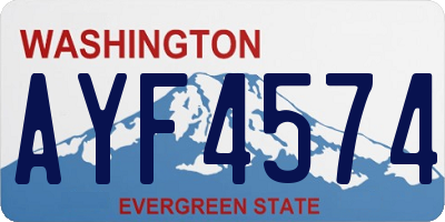 WA license plate AYF4574