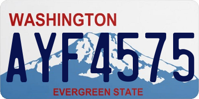 WA license plate AYF4575