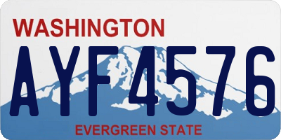WA license plate AYF4576