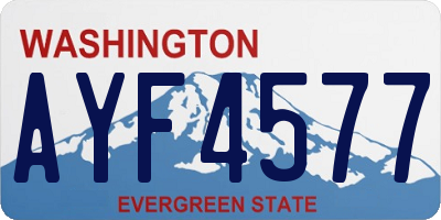 WA license plate AYF4577