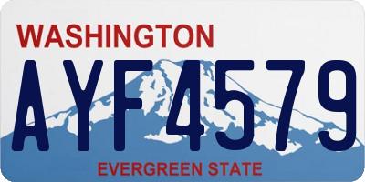 WA license plate AYF4579