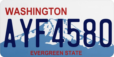 WA license plate AYF4580