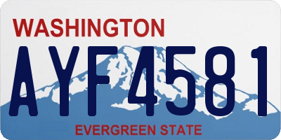WA license plate AYF4581