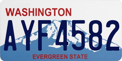 WA license plate AYF4582