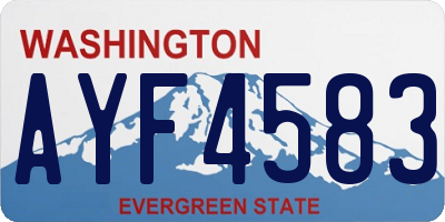 WA license plate AYF4583