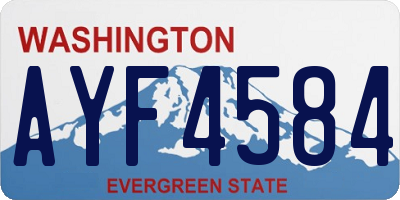 WA license plate AYF4584