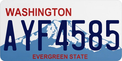 WA license plate AYF4585
