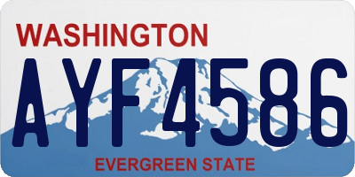 WA license plate AYF4586