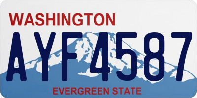 WA license plate AYF4587